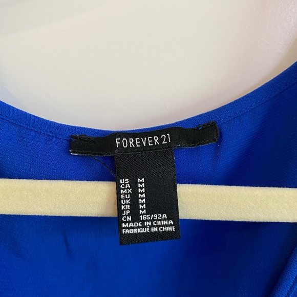 Royal Blue Peplum Blouse - Picture 3 of 4